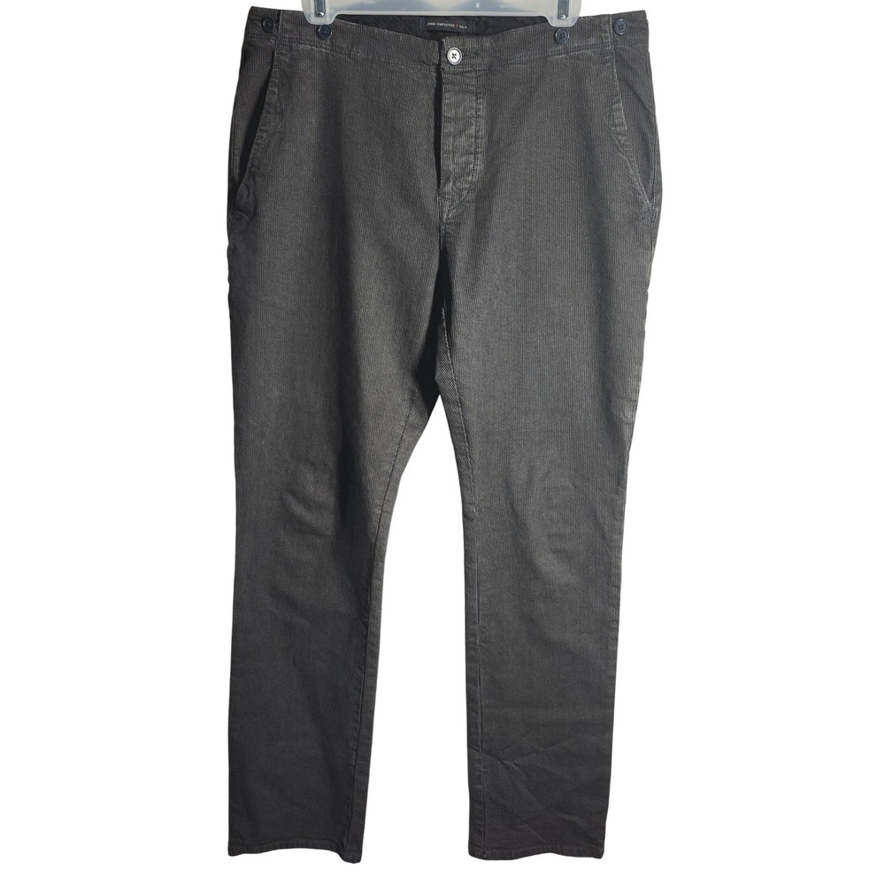 John Varvatos USA Mens Size 34 Gray Slim Fit Couduroy Pants Casual Dress Trouser